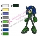 Sonic as Green Lantern Embroidery Design 02